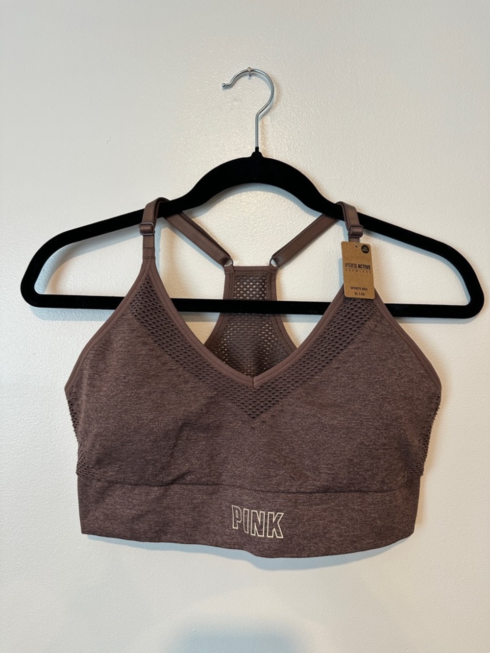 PINK Victoria's Secret Mauve Brown Seamless Racerback Bralette